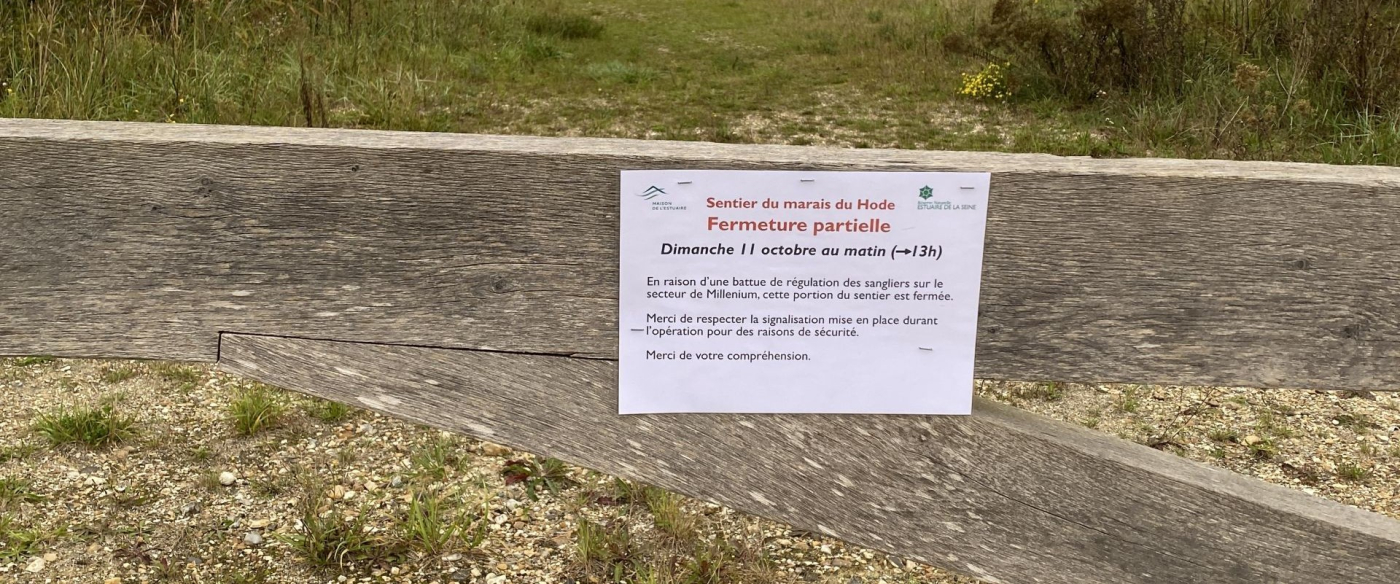 Fermeture partielle exceptionnelle du sentier du marais du Hode le dimanche 11/10
