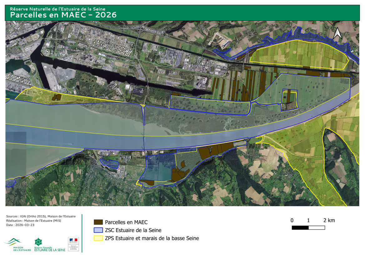 Cartographie des parcelles en MAEC en 2026
