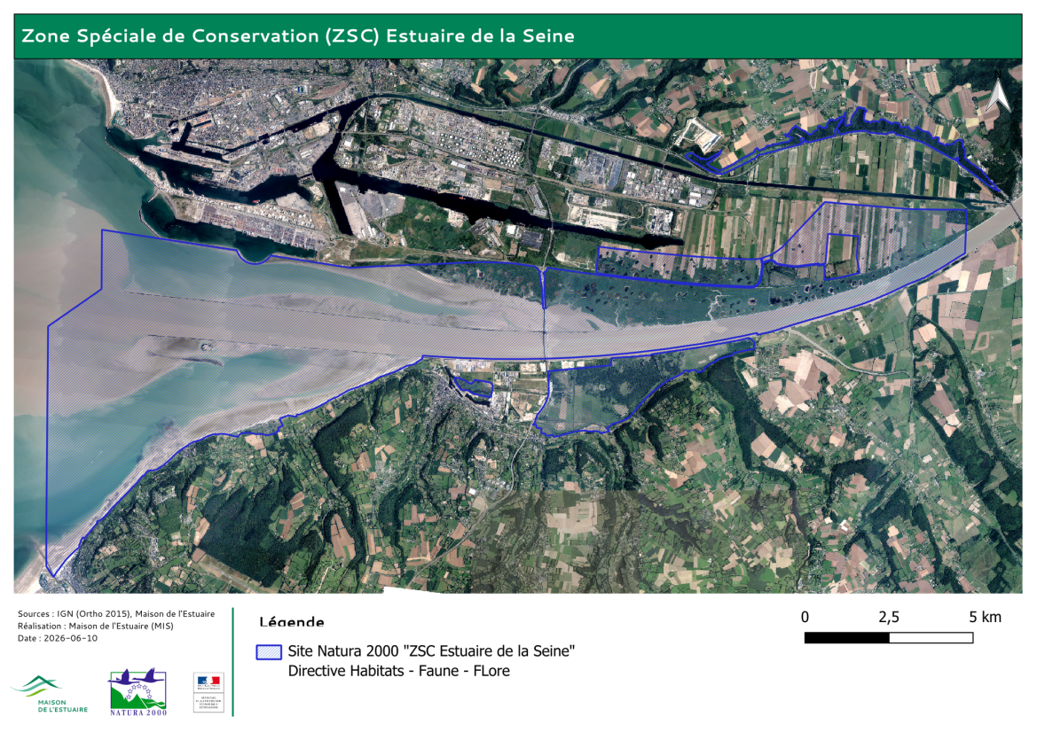 Cartographie du périmètre de la ZSC "Estuaire de la Seine"
