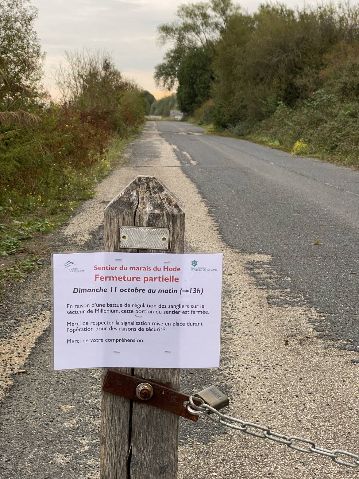 Fermeture partielle exceptionnelle du sentier du marais du Hode le dimanche 11/10